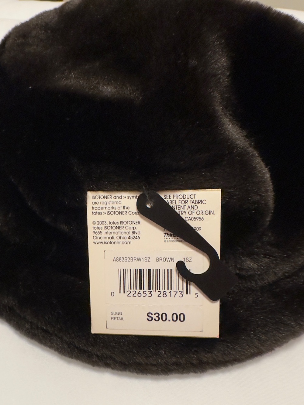 Isotoner Black Faux Fur Winter Hat